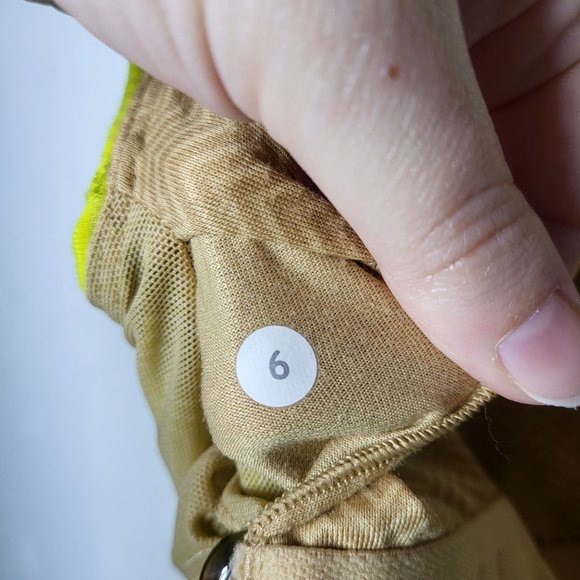 Lululemon Women's Yellow Striped Racerback Tank Top Size 6 Athletic Active Neon - Picture 4 of 9